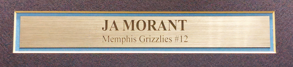 Memphis Grizzlies Ja Morant Autographed Framed Light Blue Fanatics Jersey "ROY 20" Beckett BAS QR Stock #212659