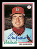Eric Rasmussen Autographed 1978 Topps Card #281 St. Louis Cardinals SKU #213436