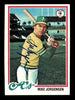 Mike Jorgensen Autographed 1978 Topps Card #406 Oakland A's SKU #213482