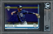 Fernando Tatis Jr. Autographed 2019 Topp Chrome Rookie Card #203 San Diego Padres (Bubbling) Beckett BAS Stock #239740