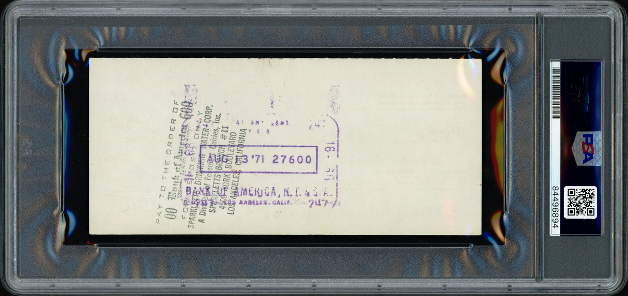 Bill Russell Autographed 3x6 Check Boston Celtics PSA/DNA Stock #239746
