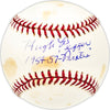 Hugh Laurin Pepper Autographed Official MLB Baseball Pittsburgh Pirates "1954-57 Pirates" Beckett BAS QR #BM25064