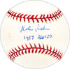 Mel Roach Autographed Official MLB Baseball Milwaukee Braves "1957 Braves" Beckett BAS QR #BM25107