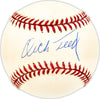 Dick Teed Autographed Official NL Baseball Brooklyn Dodgers Beckett BAS QR #BM25222