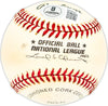 Dick Schaap Autographed Official NL Baseball Sportswriter Broadcaster Beckett BAS QR #BM25533