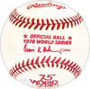 Ed Figueroa Autographed Official 1978 World Series Logo MLB Baseball New York Yankees "#31 20 Game Winner 1978" Beckett BAS QR #BM25616