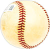 Mickey Grasso Autographed Official Harridge AL Baseball Cleveland Indians, San Francisco Giants Beckett BAS QR #BM25398