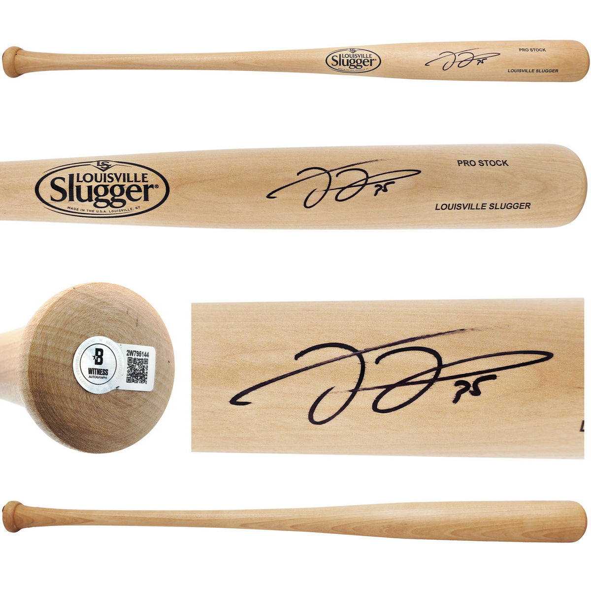 Frank Thomas Autographed Blonde Louisville Slugger Baseball Bat Chicago White Sox Beckett BAS Witness Stock #265860