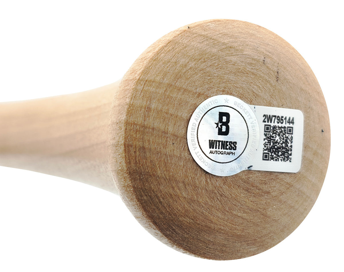 Frank Thomas Autographed Blonde Louisville Slugger Baseball Bat Chicago White Sox Beckett BAS Witness Stock #265860
