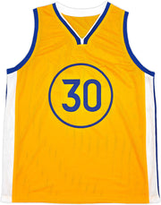 Golden State Warriors Stephen Curry Autographed Yellow Jersey Beckett BAS Stock #238842