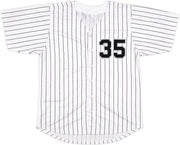 Chicago White Sox Frank Thomas Autographed White Pinstripe Jersey Beckett BAS Witness Stock #239749
