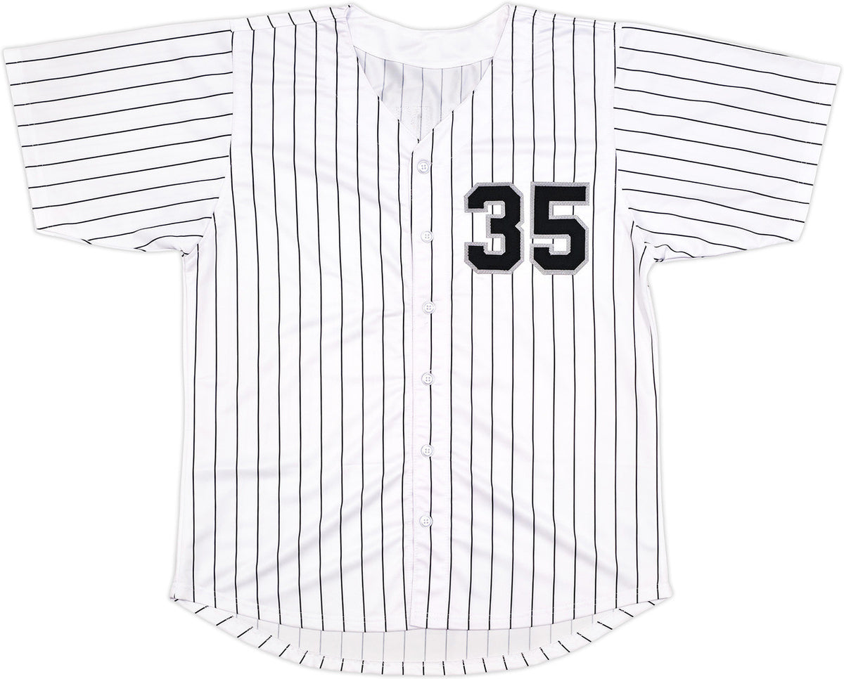 Chicago White Sox Frank Thomas Autographed White Pinstripe Jersey Beckett BAS Witness Stock #239749