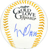 Luis Robert Jr. Autographed Official Gold Glove Logo MLB Baseball Chicago White Sox Beckett BAS Witness Stock #227327