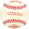 Garrett Stephenson Autographed Official 1992 World Series Logo MLB Baseball Philadelphia Phillies SKU #227446
