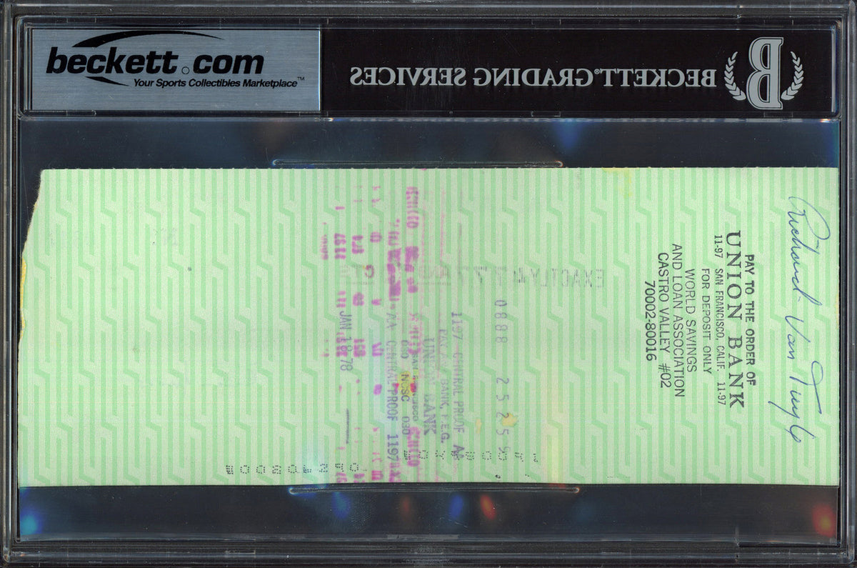 Al Davis Autographed Check Oakland Raiders Owner Auto Grade Gem Mint 10 Beckett BAS #15498749