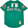 Seattle Mariners Ken Griffey Jr. Autographed Teal Authentic Mitchell & Ness 1995 Authentic Cooperstown Collection Jersey Size L Negro League Patch Beckett BAS Witness Stock #212469