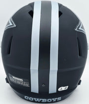 Roger Staubach Autographed Dallas Cowboys Eclipse Black Full Size Speed Replica Helmet Beckett BAS Witness Stock #238801