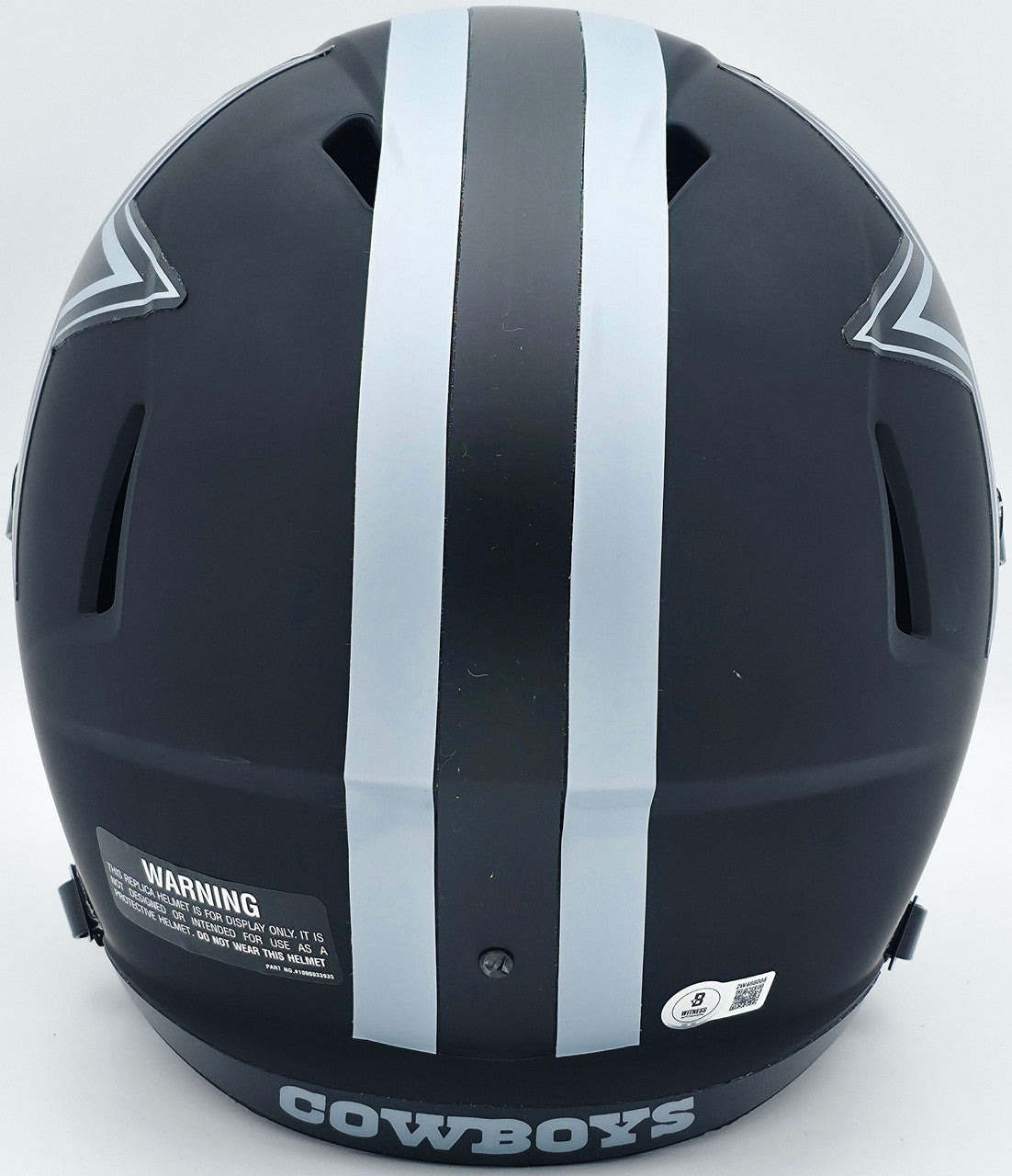 Roger Staubach Autographed Dallas Cowboys Eclipse Black Full Size Speed Replica Helmet Beckett BAS Witness Stock #238801