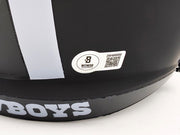 Roger Staubach Autographed Dallas Cowboys Eclipse Black Full Size Speed Replica Helmet Beckett BAS Witness Stock #238801