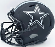 Roger Staubach Autographed Dallas Cowboys Eclipse Black Full Size Speed Replica Helmet Beckett BAS Witness Stock #238801