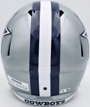 Roger Staubach Autographed Dallas Cowboys Silver Full Size Speed Replica Helmet Beckett BAS Witness Stock #238802