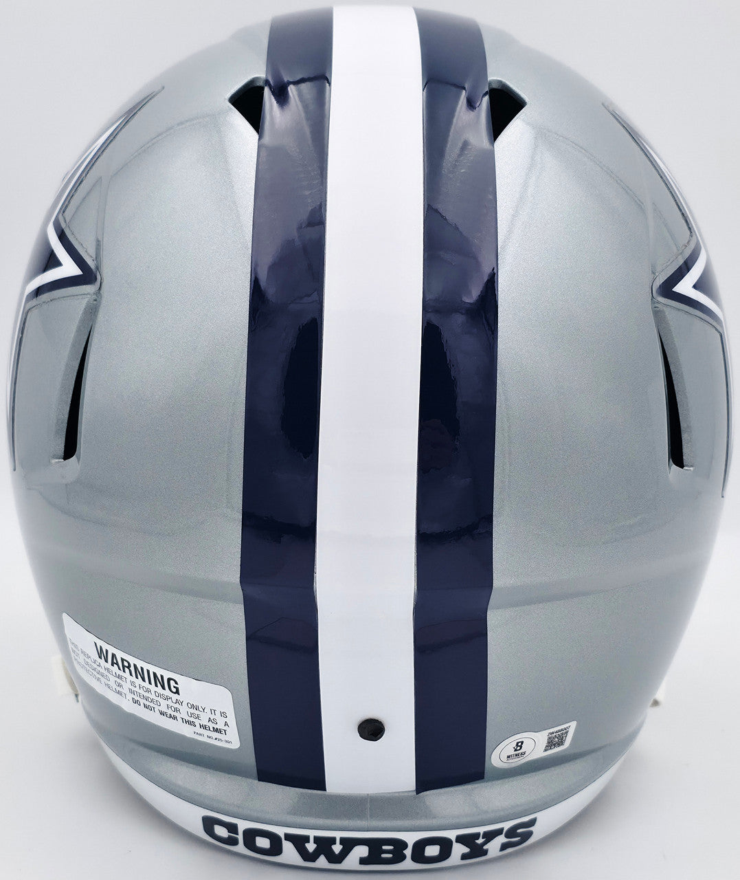 Roger Staubach Autographed Dallas Cowboys Silver Full Size Speed Replica Helmet Beckett BAS Witness Stock #238802