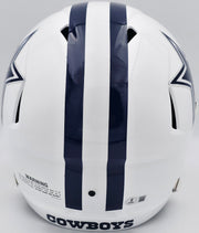 Roger Staubach Autographed Dallas Cowboys 2022 Alternate White Full Size Speed Replica Helmet Beckett BAS Witness Stock #238804