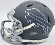 Jim Kelly, Thurman Thomas & Andre Reed Autographed Buffalo Bills Slate Gray Speed Mini Helmet Beckett BAS QR Stock #238933