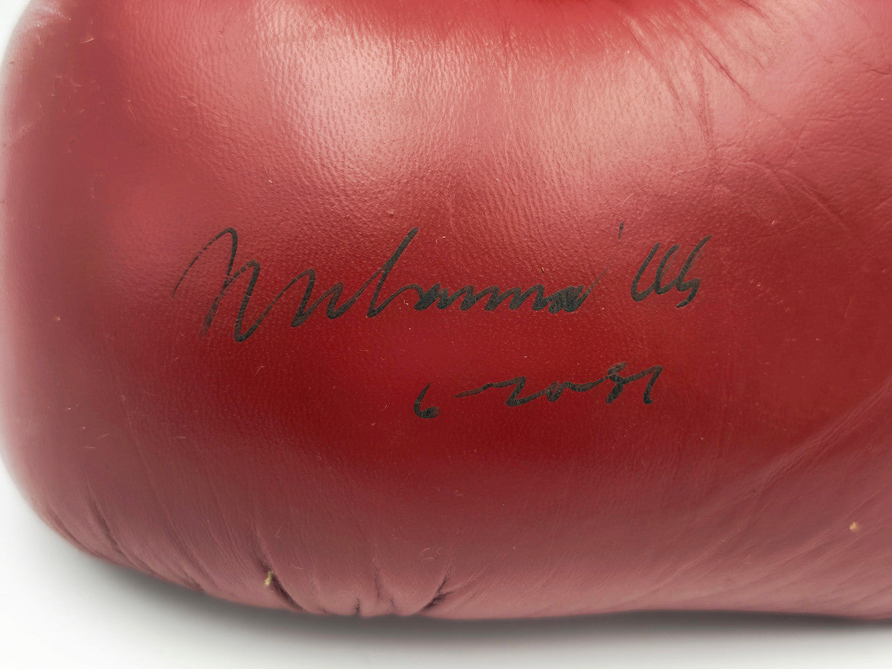 Muhammad Ali Autographed Red Everlast Boxing Glove "6-20-87" LH Beckett BAS & PSA/DNA #H47327