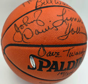 1976-77 Portland Trail Blazers Team Autographed Spalding NBA Game Basketball With 7 Signatures Including Bill Walton Beckett BAS #AE31354