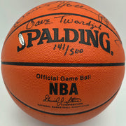 1976-77 Portland Trail Blazers Team Autographed Spalding NBA Game Basketball With 7 Signatures Including Bill Walton Beckett BAS #AE31354