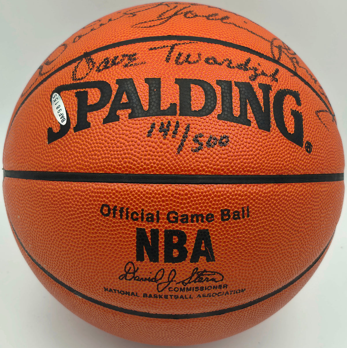 1976-77 Portland Trail Blazers Team Autographed Spalding NBA Game Basketball With 7 Signatures Including Bill Walton Beckett BAS #AE31354