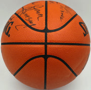 1976-77 Portland Trail Blazers Team Autographed Spalding NBA Game Basketball With 7 Signatures Including Bill Walton Beckett BAS #AE31354