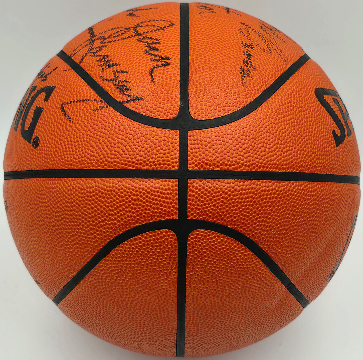 1976-77 Portland Trail Blazers Team Autographed Spalding NBA Game Basketball With 7 Signatures Including Bill Walton Beckett BAS #AE31354