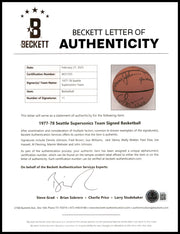 1977-78 Seattle Supersonics Team Autographed Wilson Official NBA Leather Game Ball Basketball With 11 Signatures Including Fred "Downtown" Brown Beckett BAS #AE31355
