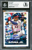 Ronald Acuna Jr. Autographed 2019 Topps Stickers Card #216 Atlanta Braves Beckett BAS #16710707
