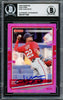 Juan Soto Autographed 2020 Donruss Holo Pink Variation Card #162 New York Mets Beckett BAS #16777344
