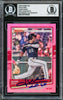 Juan Soto Autographed 2020 Donruss Holo Pink Card #162 New York Mets Beckett BAS #16704003
