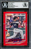 Juan Soto Autographed 2020 Donruss Holo Red Card #162 New York Mets Beckett BAS #16704016
