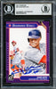 Juan Soto Autographed 2021 Donruss Diamond Kings Card #20 New York Mets Beckett BAS #16704312