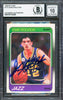 John Stockton Autographed 1988-89 Fleer Rookie Card #115 Utah Jazz Auto Grade Gem Mint 10 Beckett BAS #16703295