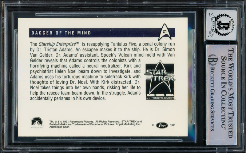 William Shatner Autographed 1991 Impel 25th Anniversary Card #21 Star Trek Captain Kirk Auto Grade Gem Mint 10 Beckett BAS #16580482