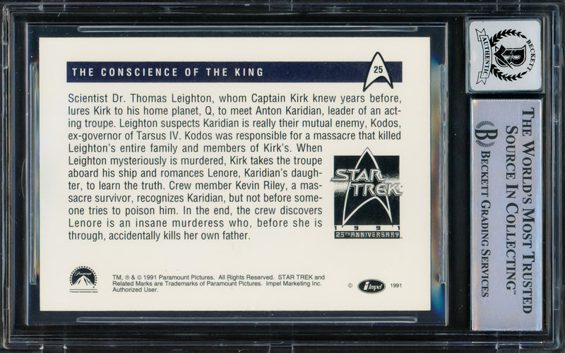 William Shatner Autographed 1991 Impel 25th Anniversary Card #25 Star Trek Captain Kirk Auto Grade Gem Mint 10 Beckett BAS #16580484