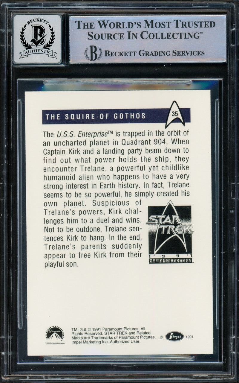 William Shatner Autographed 1991 Impel 25th Anniversary Card #35 Star Trek Captain Kirk Auto Grade Gem Mint 10 Beckett BAS #16580487