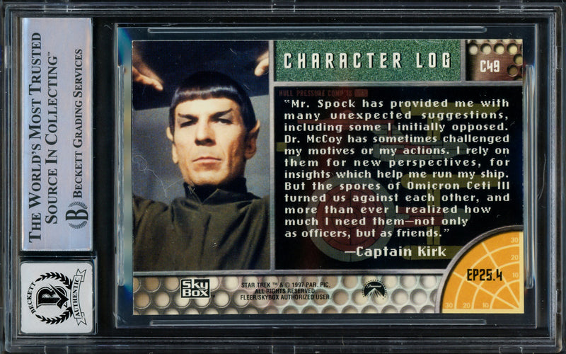 William Shatner Autographed 1997 Fleer Skybox Card #C49 Star Trek Captain Kirk Auto Grade Gem Mint 10 The Original Series Season 1 Beckett BAS #16580650
