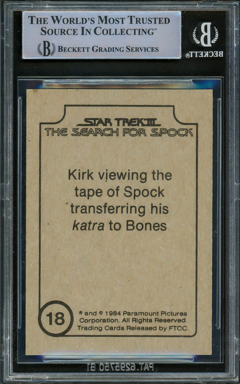 William Shatner Autographed 1984 FTCC Search For Spok Card #18 Star Trek Captain Kirk Beckett BAS #16581014