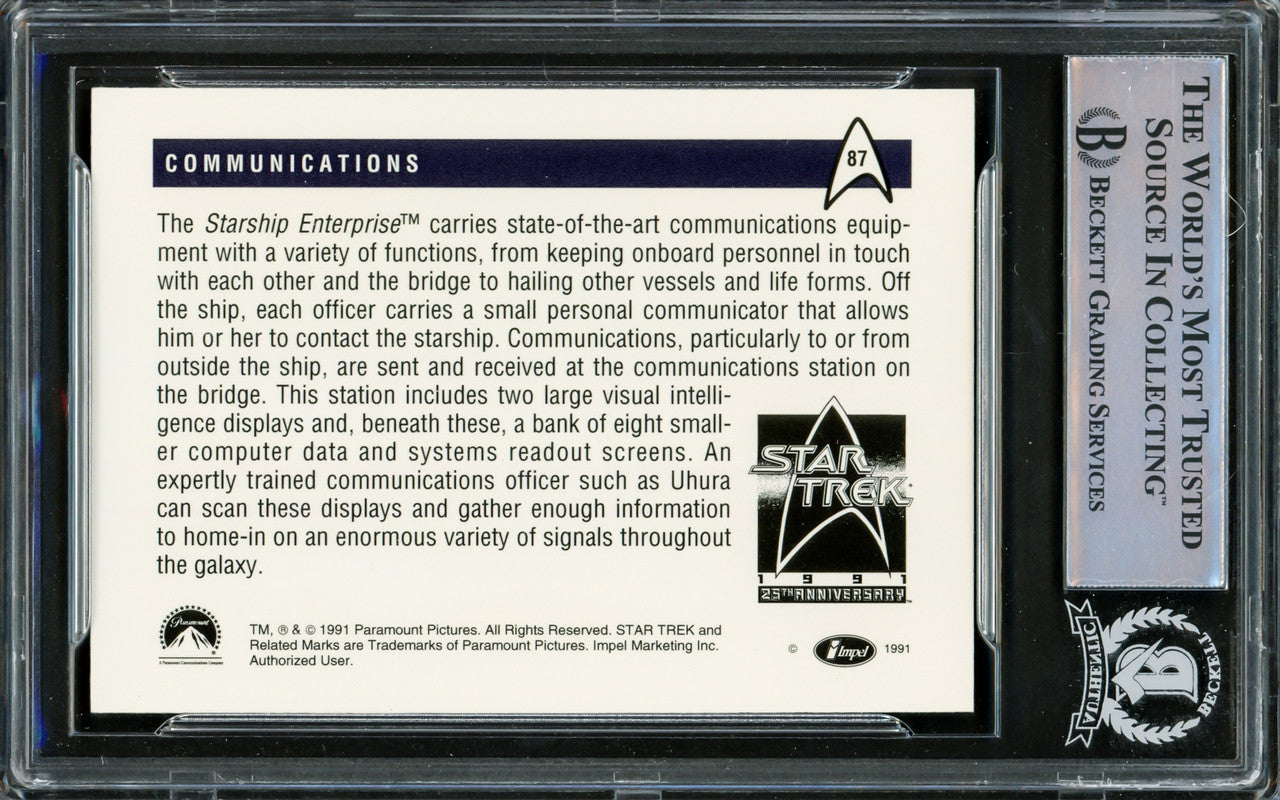 William Shatner Autographed 1991 Impel 25th Anniversary Card #87 Star Trek Captain Kirk Beckett BAS #16581089