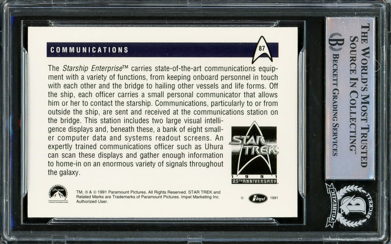 William Shatner Autographed 1991 Impel 25th Anniversary Card #87 Star Trek Captain Kirk Beckett BAS #16581089