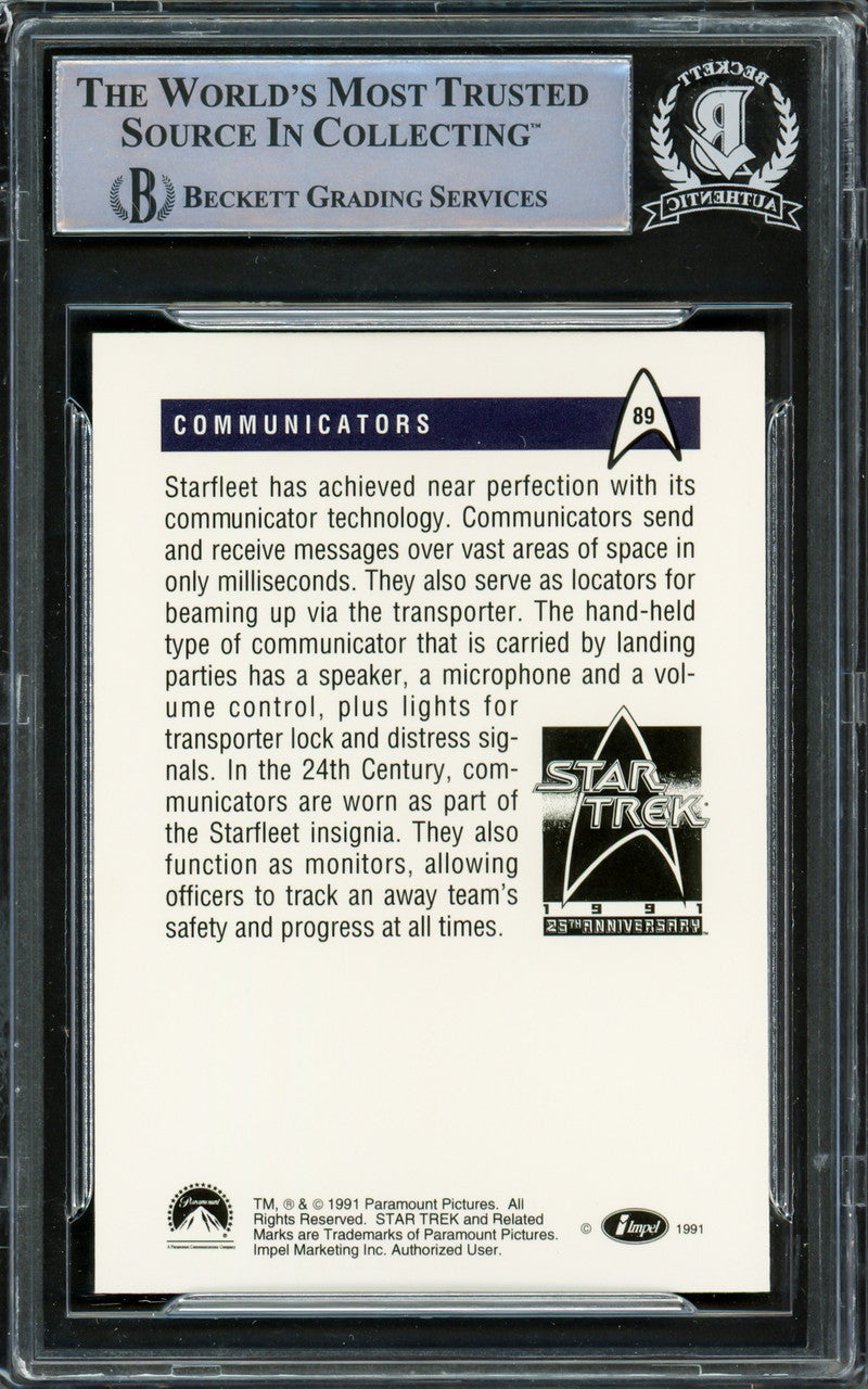 William Shatner Autographed 1991 Impel 25th Anniversary Card #89 Star Trek Captain Kirk Beckett BAS #16581093