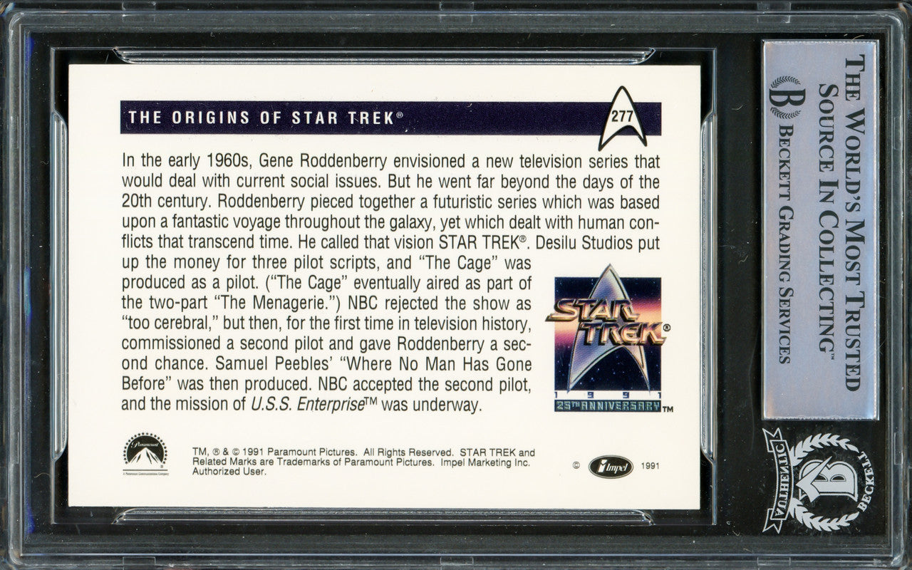 William Shatner Autographed 1991 Impel 25th Anniversary Card #277 Star Trek Captain Kirk Beckett BAS #16581113
